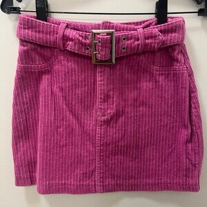Primark pink corduroy set, miniskirt and shirt preowned in great condition